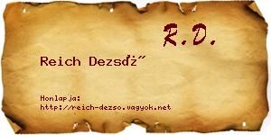 Reich Dezső névjegykártya